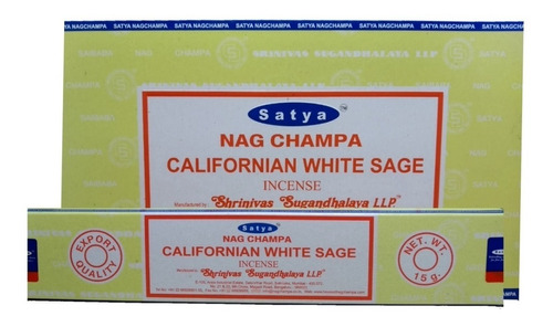 Incenso Satya Californian White Sage Sálvia Branca 3un.15g