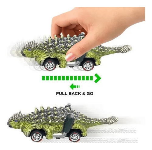6pcs Carros De Fricción De Dinosaurio Kit De 6 Piezas