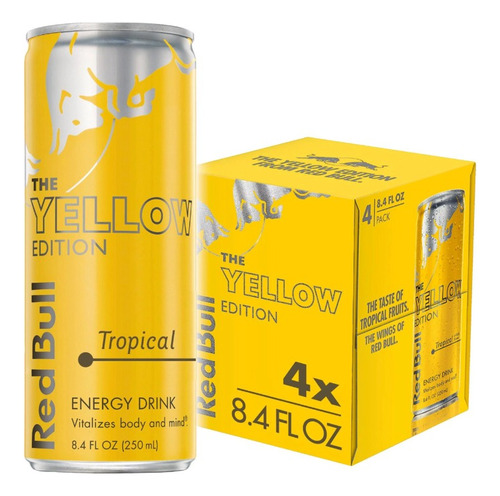 Red Bull Energy Drink Tropical 250ml - Pack X 4un