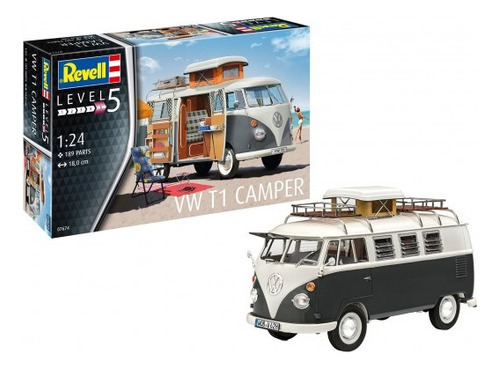 Kit Revell Kombi Volkswagen T1 Camper 1/24 189 Peças 07674