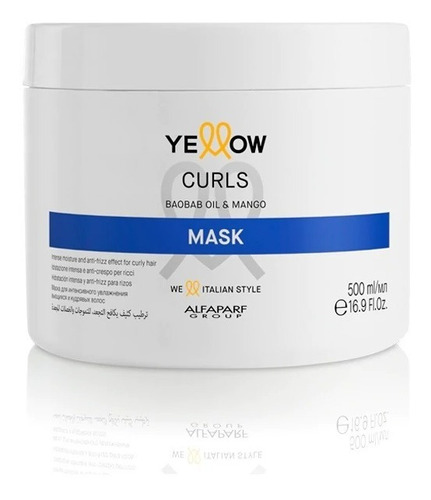 Mascara Curls Rizos Yellow 500ml Antifrizz Hidratación