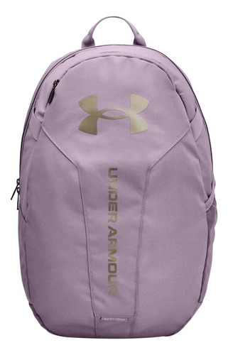 Mochila Para Entrenar Under Armour Hustle Lite Unisex Color Violet Gray Diseño de la tela Liso con UA Logo y nombre de la marca