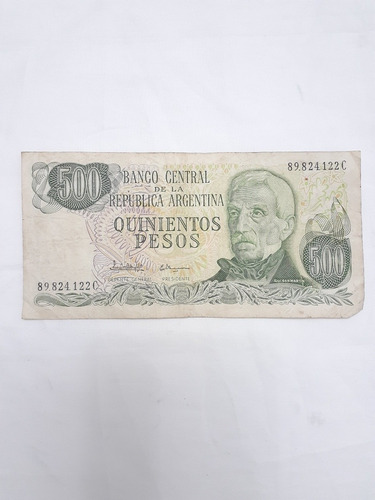 Antiguo Billete 500 Pesos Ley Serie C 89824122 Sin Circular