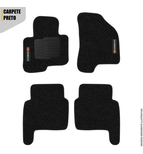 Imagem 2 de 4 de Tapete Kia Sorento 2008 5 Lugares 4 Peças Carpete Preto