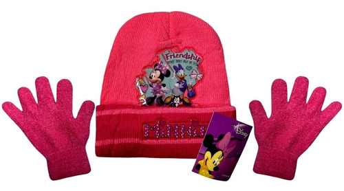 Kit Touca / Gorro + Luvas - Minnie Inverno Infantil Disney