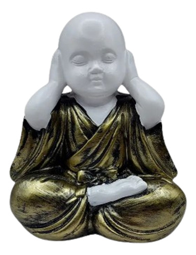 Set 3 Figuras Decorativas Budas Blancos Ciego Sordo Mudo