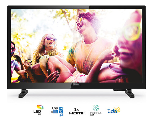 Televisor 24  Led Hd Philips Pixel Plus 24phd5565/77