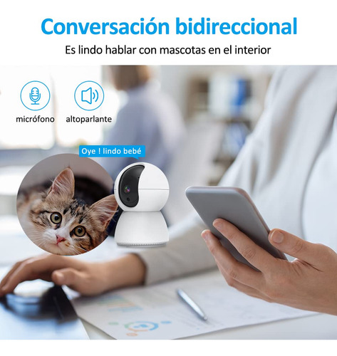Cámara De Seguridad Interior 2k 3mp Wifi Detección Movimient