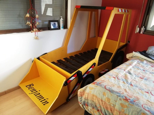 Cama Caterpillar Maquina Excavadora Unica Infantil