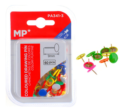 Chinchetas De Color 9mm 60 Uds