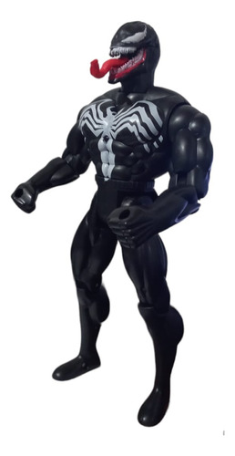 Venom Hombre Araña Negro Muñeco 30 Cm Articulado En Caja 