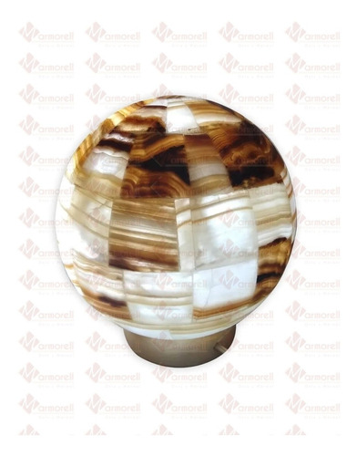 Lampara De Piedra Onix Natural Veteado Mod. Esfera 20 Cm 