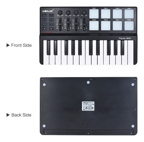 Teclado Midi Worlde Panda Pequeño Portátil Con Usb