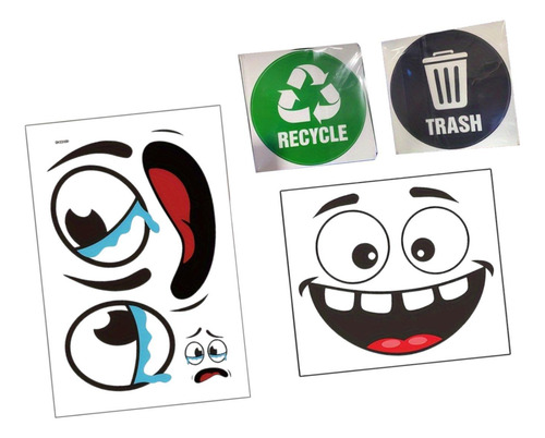 4 Piezas De Basura De Basura Calcomanías Basura Y Reciclaje