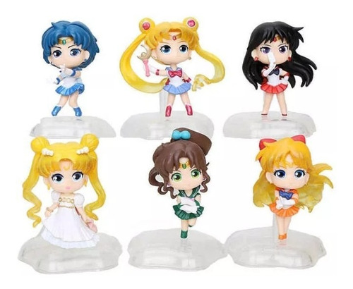 Sailor Moon Colección 6 Figuras En Bolsa