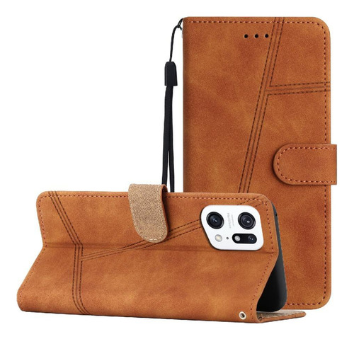 Funda Con Tapa Para Oppo Find X5 Pro Flip Folio Con Ranuras