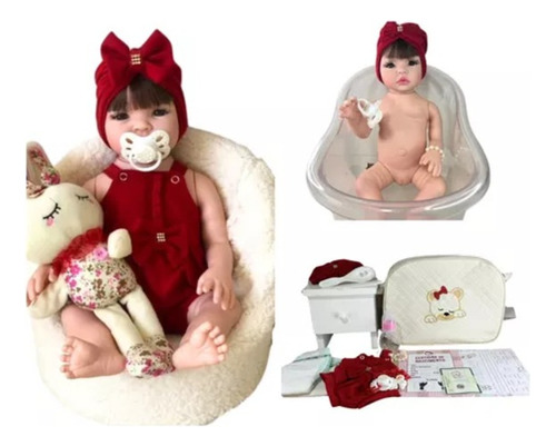 Bebê Reborn Com Itens Princesa Articulada Silicone + Bolsa