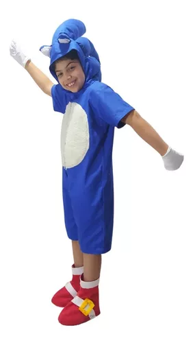 Conjunto Infantil Persnagem Sonic Exclusivo Roupa Fantasia