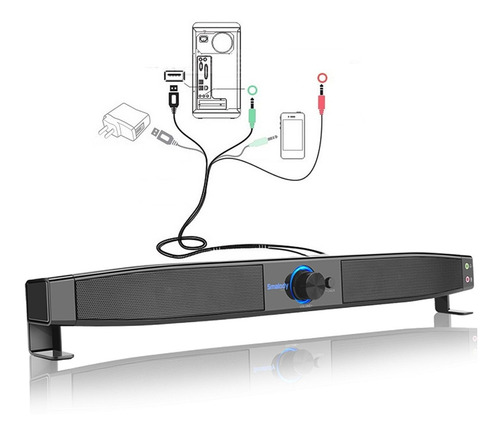 Imagen 6 de 10 de Smalody Soundbar Altavoces Usb Powered Home Theater