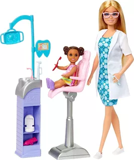 Muñeca Barbie Dentista Y Paciente Con Accesorios Mattel Orig
