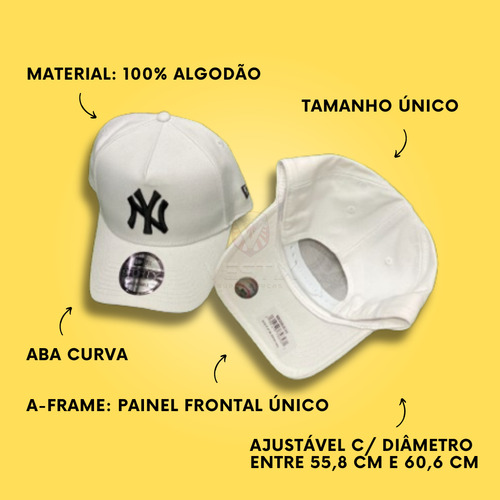 Boné New Era Curva Ny Yankees Stretch. Forma Grande All