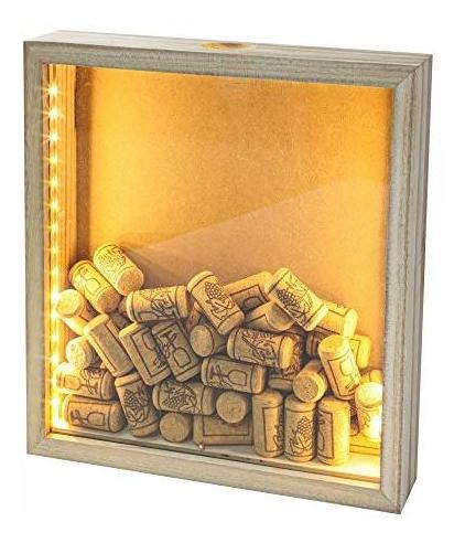 Giveu Wine Cork & Beer Cap Holder Shadow Box Montado En La P