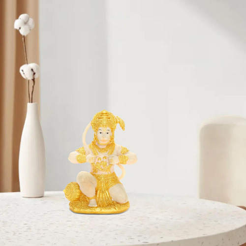 Escultura Hanuman Hindú Chapada En Oro Figura De Mono