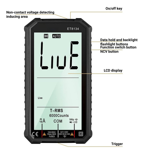 Et8134 Multimedia Digital Multiple Voltage Medidor De