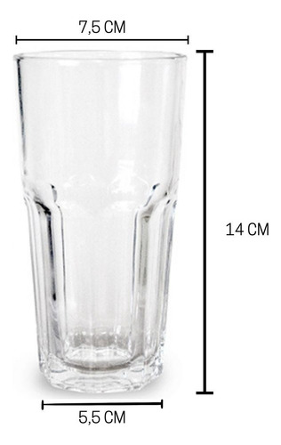 Copo De Vidro Jade 340ml Resistente 6 Peças Cor Transparente