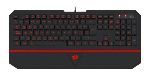 Teclado gamer Redragon Karura K502 QWERTY español color negro y rojo con luz de 7 colores
