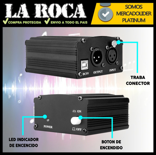 Imagen 6 de 10 de Fuente Phantom Alimentación +48v Usb Microfonos Condenser