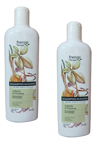 Pack 2 Shampoo Frenzzi Cebolla Y Ginseng Sin Sulfato 350ml
