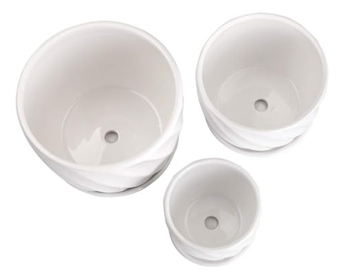 Conjunto De 3 Macetas De Cerámica - Macetas De Flores Interi