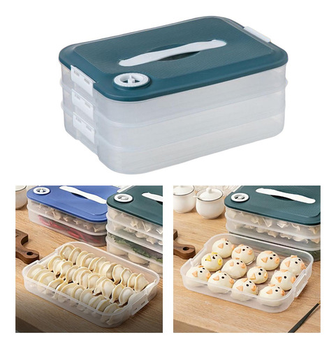 W Organizador De Bolas Hervida Para Nevera 3 Capas Verde