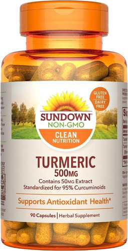 Curcuma 500 Mg Sundown Salud Antioxidante 90 Capsulas