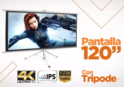 Pantalla Proyector 120 Pulgadas 4k Con Tripode Ultra Hd 16:9