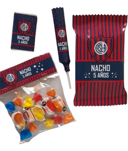 Golosinas Personalizadas San Lorenzo Candy Bar Para 10 Niños