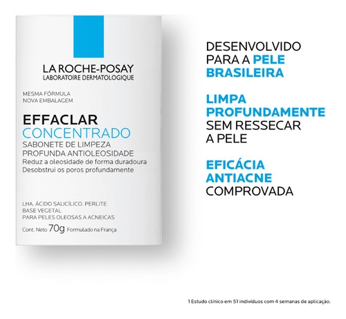 La Roche-posay Effaclar Concentrado Sabonete Facial 70g