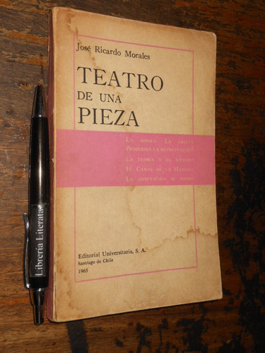 Teatro De Una Pieza José Ricardo Morales Ed. Universitaria 1