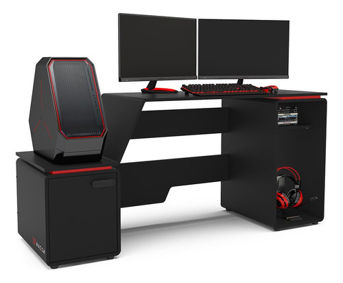 Mesa Gamer Xt Racer Space One Politorno Gabinete Preta