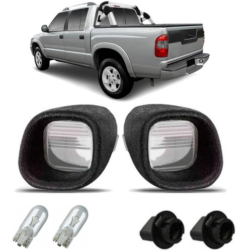 Kit 2 Lanterna Luz Placa Com Lâmpada E Soquete S10 Blazer