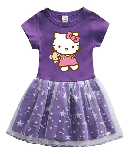 Vestido Hellokitty Niñas Verano Princesa Linda Moda