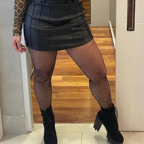 Meia calça hotsell preta brilhosa