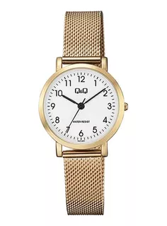 Reloj Q&q Mujer Pulsera Casual Acero Original Dorado Q Q