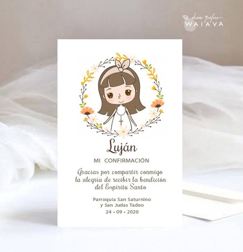 Imagen 10 de 10 de Estampitas Confirmación Tarjetas Estampas Nenas X 3u