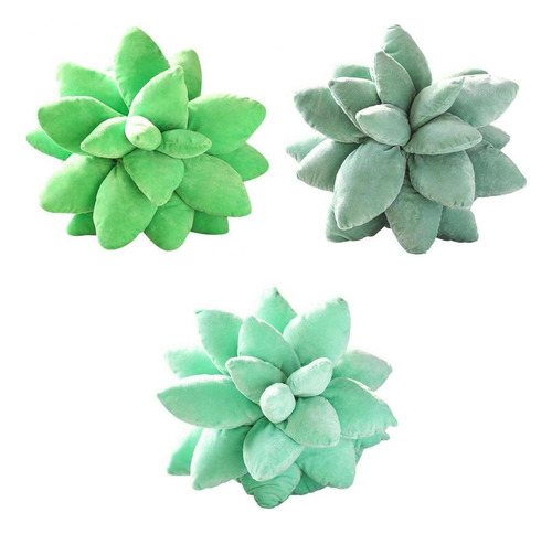 3 Uds 3d Suculentas Tiro Almohada Planta Sofá Patio