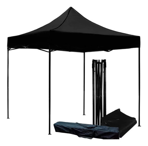 Carpa Toldo Plegable Jardín Reforzado Impermeable Lona 3x3m Color Negro