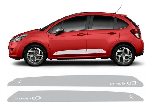 Adesivos Faixas Lateral Compatível Citroen C3 Par - Cores