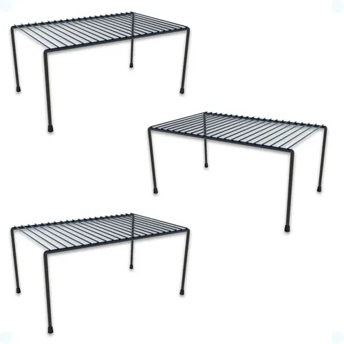 Kit 3 Unidades Organizadores Prateleira Armário 32cm Cozinha