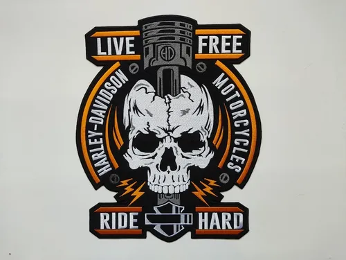 Parche Bordado Live Free Ride Hard Harley Davidson Motorcycl